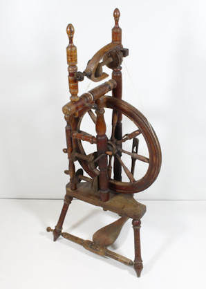 Photo of a typical spinning wheel used in Shetland.