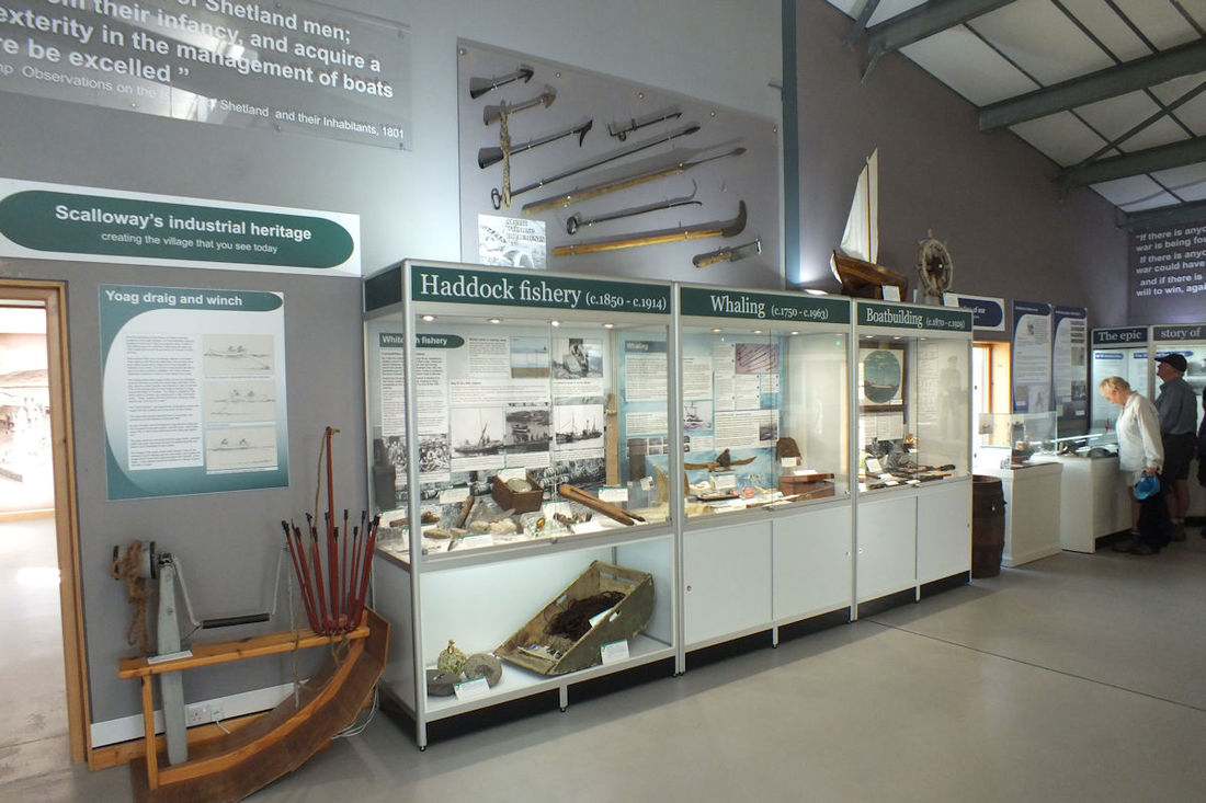 Photo of the display showing Scalloway's fishing and boat building heritage